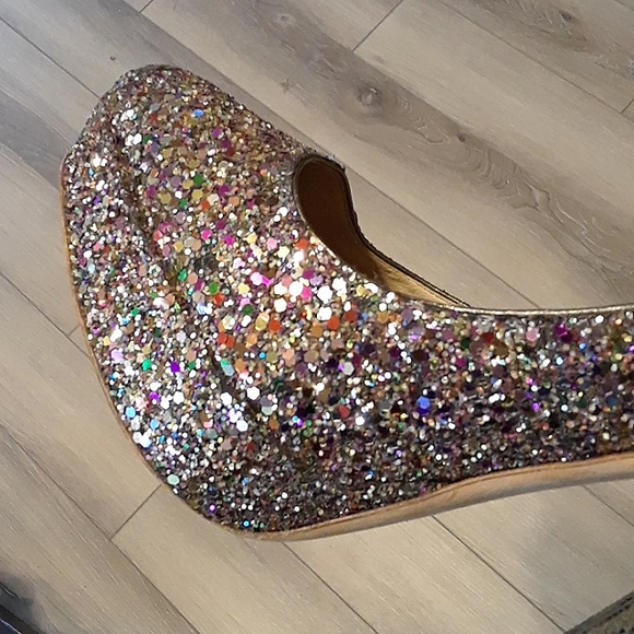 Jimmy Choo multicolor glitter platform shoes size 9 or 39 EU - Picture 4 of 8